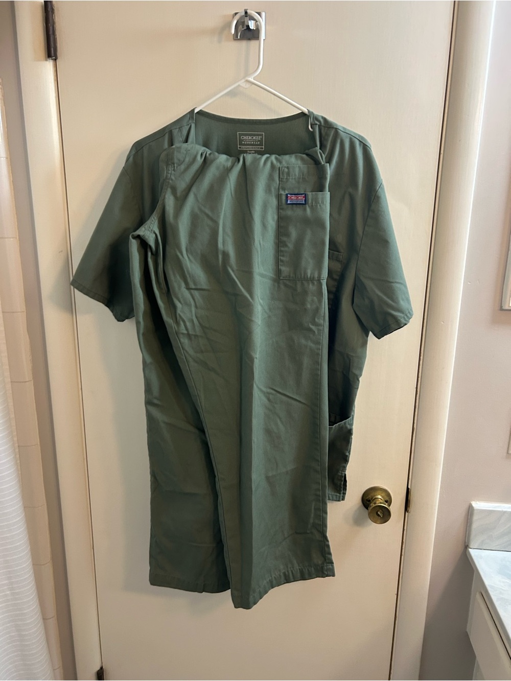 Cherokee Workwear Olive Scrub Set